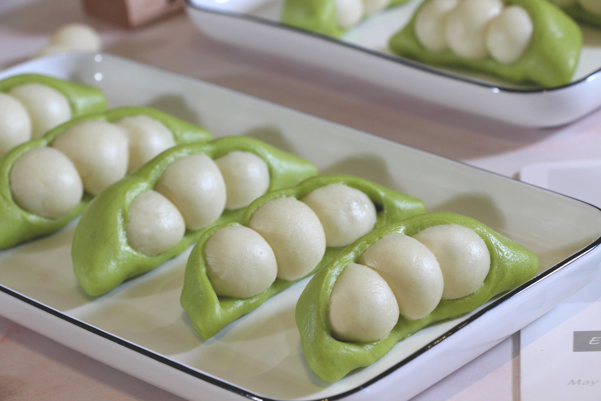 奧田集成灶美食烹飪教程——菠菜汁豌豆饅頭